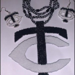 Flat Peyote Beaded Medallion on DNA Chain